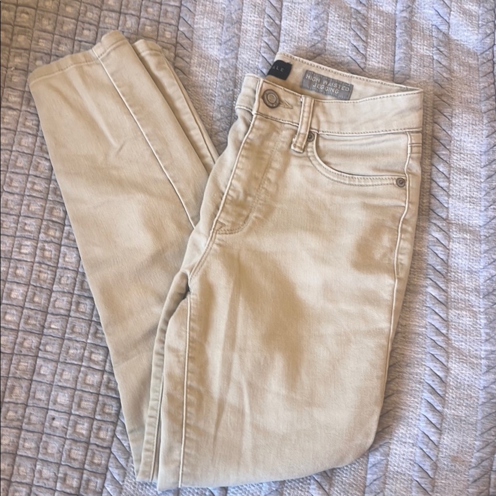 Aeropostale High Waisted Beige Jeggings